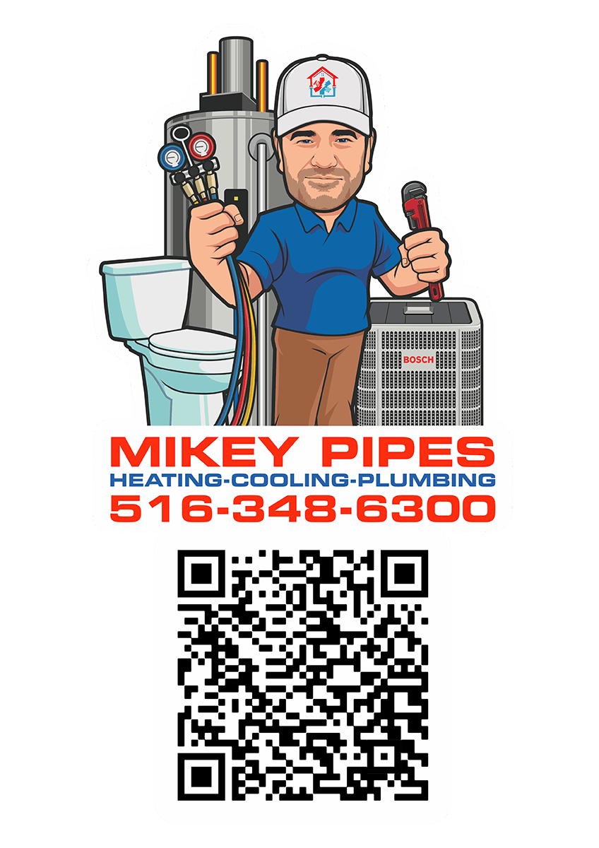 Mikey Pipes standing cartton with QRCode